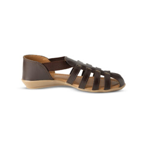 Brown Closed-Toe Gladiator Sandals