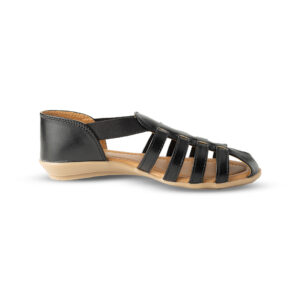 Black Closed-Toe Gladiator Sandals